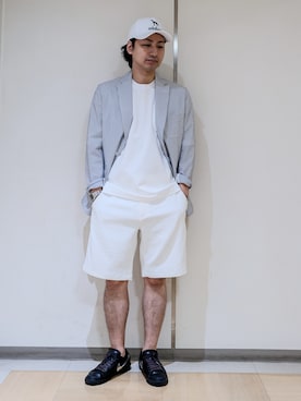 「adabat（アダバット）の【ADABAT NAVY】COOLMAXサッカージャケット（テーラードジャケット、ブルー系）」を使った、hiroさんの夏コーディネート