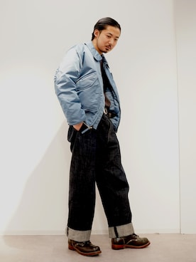 「アイテム（ミリタリージャケット）」を使った、Yujiroさん（メンズ・178cm・20代）の冬コーディネート