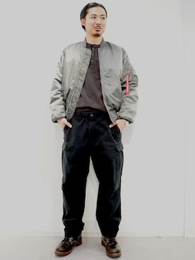 「アイテム（MA-1）」を使った、Yujiroさん（メンズ・178cm・20代）の秋コーディネート