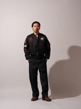 「Alpha Industries（アルファインダストリーズ）のアイテム」を使った、Yujiroさん（メンズ・178cm）の夏コーディネート