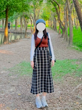 「アイテム（スカート）」を使った、hsiaochiiさん（レディース・159cm・30代）の秋コーディネート