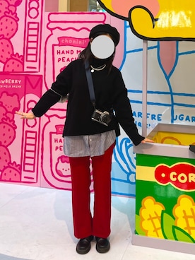 「アイテム（帽子）」を使った、hsiaochiiさん（レディース・159cm）の冬コーディネート