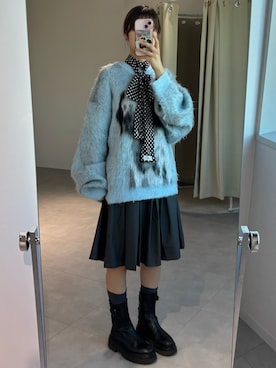 「アイテム（ストール/ショール）」を使った、りんさん（レディース・153cm）の秋コーディネート