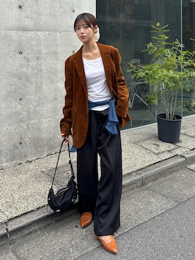 「ZARA（ザラ）のアイテム（ハンドバッグ）」を使った、りんさん（レディース・153cm）の秋コーディネート