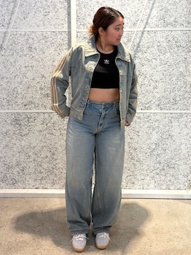 「アイテム（デニムジャケット）」を使った、FAさん（レディース・158cm）の秋コーディネート