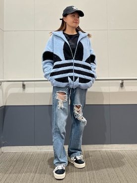 「adidas（アディダス）のアイテム（帽子）」を使った、SYさん（レディース・156cm）の秋コーディネート