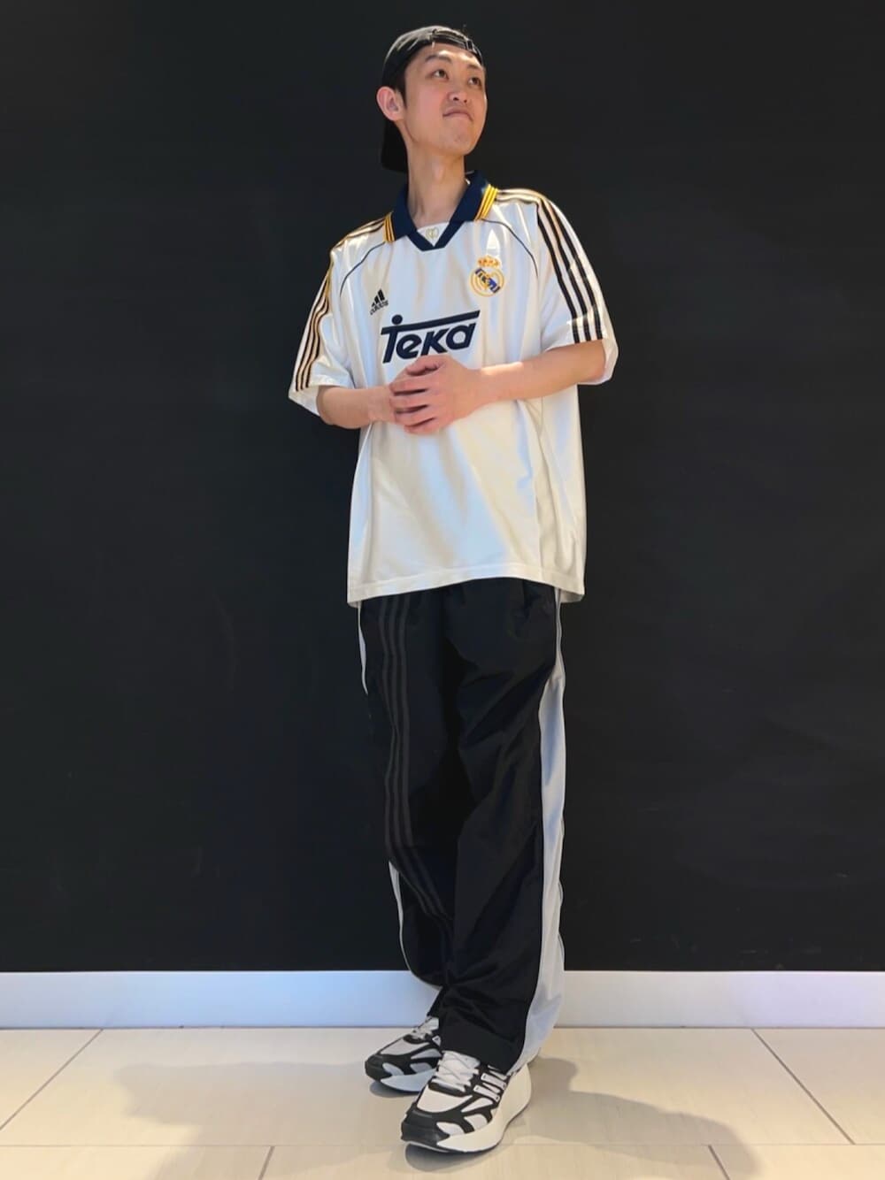 ファッション サイドメッシュ ジップパンツ、レアル・マドリード