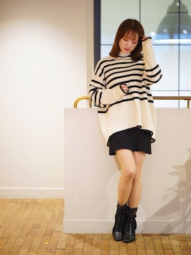 「MERCURYDUO（マーキュリーデュオ）のアイテム（ブーツ）」を使った、郁さん（レディース・146cm）の春コーディネート