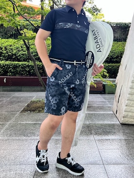 「アイテム（ポロシャツ）」を使った、リュウさん（メンズ・163cm）の夏コーディネート