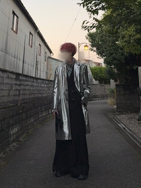 「アイテム（チェスターコート）」を使った、RIKUさん（メンズ・174cm）の秋コーディネート