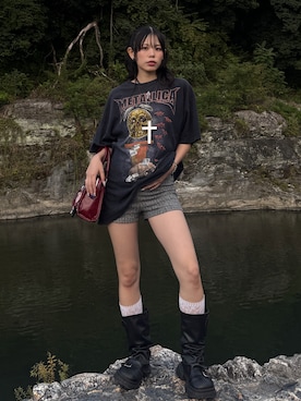 「アイテム（ボストンバッグ）」を使った、p!noさん（レディース・156cm）の秋コーディネート