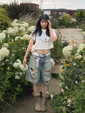 「Port（ポート）のアイテム」を使った、p!noさん（レディース・157cm）の夏コーディネート