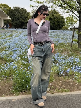 「me+em select（ミームセレクト）のアイテム」を使った、p!noさん（レディース・157cm）の春コーディネート