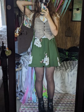 「DAISO（DAISO）のアイテム（バッグ）」を使った、anthousaiさん（レディース・165cm）の秋コーディネート