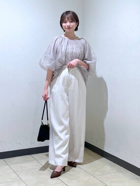 「A part by（アパートバイ）のバルーンドットブラウス（シャツ/ブラウス）」を使った、chikaさん（レディース・154cm）の秋コーディネート