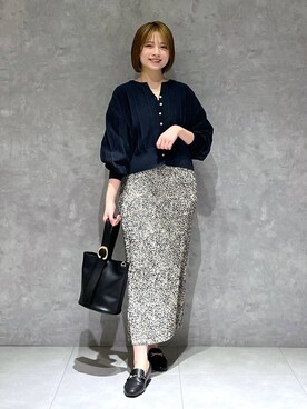 「人気アイテムをチェック！」｜「アイテム（カーディガン/ボレロ）」を使った、chikaさん（レディース・154cm）の春コーディネート