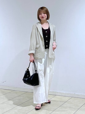 A part byのノーカラージャケットを使った人気ファッション
