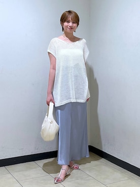 「アイテム（キャミソール、ホワイト系）」を使った、chikaさん（レディース・154cm）の夏コーディネート