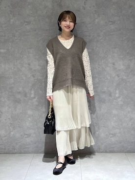 「A part by（アパートバイ）のアイテム（バレエシューズ）」を使った、chikaさん（レディース・154cm）の秋コーディネート