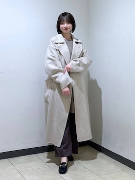 「アイテム（ステンカラーコート）」を使った、chikaさん（レディース・154cm）の秋コーディネート