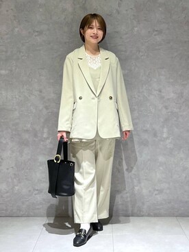 「結婚式2次会」｜「アイテム（ジャケット/アウター）」を使った、chikaさん（レディース・154cm）の春コーディネート