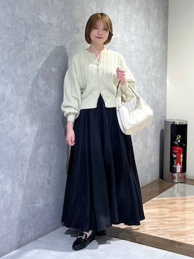 「人気アイテムをチェック！」｜「アイテム（カーディガン/ボレロ）」を使った、chikaさん（レディース・154cm）の春コーディネート