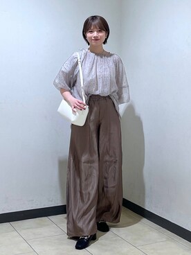 「A part by（アパートバイ）のバルーンドットブラウス（シャツ/ブラウス）」を使った、chikaさん（レディース・154cm）の秋コーディネート