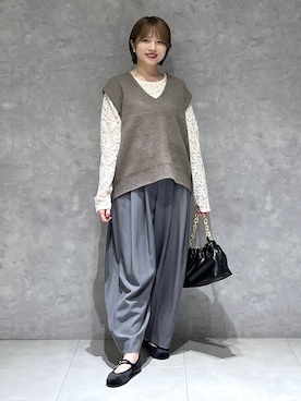 「A part by（アパートバイ）のアイテム（バレエシューズ）」を使った、chikaさん（レディース・154cm）の秋コーディネート