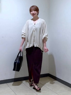 「アイテム（カーディガン/ボレロ）」を使った、chikaさん（レディース・154cm）の夏コーディネート