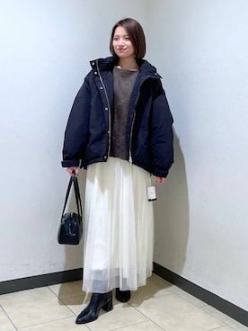 「A part by（アパートバイ）のアイテム（ダウンジャケット/コート）」を使った、chikaさん（レディース・154cm）の秋コーディネート