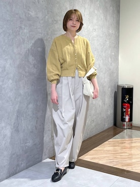 「人気アイテムをチェック！」｜「アイテム（カーディガン/ボレロ）」を使った、chikaさん（レディース・154cm）の春コーディネート