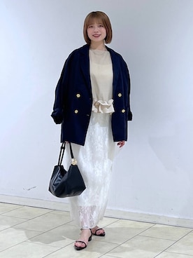 「アイテム（トップス）」を使った、chikaさん（レディース・154cm）の春コーディネート
