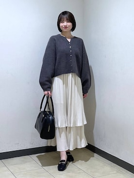 「A part by（アパートバイ）のアイテム（ボストンバッグ）」を使った、chikaさん（レディース・154cm）の秋コーディネート