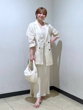 「アイテム（テーラードジャケット）」を使った、chikaさん（レディース・154cm）の夏コーディネート