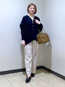 「人気アイテムをチェック！」｜「アイテム（スラックス）」を使った、chikaさん（レディース・154cm）の冬コーディネート