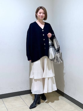 「A part by（アパートバイ）のアイテム（ストール/ショール）」を使った、chikaさん（レディース・154cm）の冬コーディネート