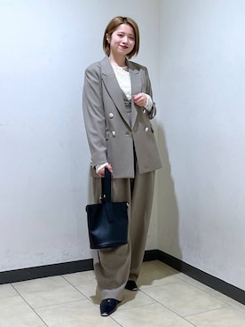 「A part by（アパートバイ）のアイテム（サロペット/オーバーオール）」を使った、chikaさん（レディース・154cm）の冬コーディネート