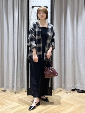 「A part by（アパートバイ）のキンチャクミニショルダバッグ（ショルダーバッグ、レッド系）」を使った、chikaさん（レディース・154cm）の夏コーディネート