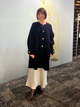 「A part by（アパートバイ）のオブリークトゥショートブーツ（ブーツ、ブラウン系）」を使った、chikaさん（レディース・154cm）の夏コーディネート