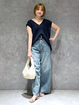 「A part by（アパートバイ）のアイテム（ベルト）」を使った、chikaさん（レディース・154cm）の春コーディネート