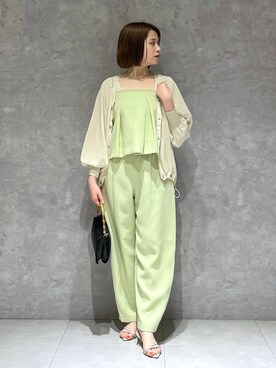 「A part by（アパートバイ）のアイテム（オールインワン・サロペット、グリーン系）」を使った、chikaさん（レディース・154cm）の夏コーディネート