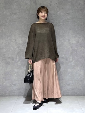 「A part by（アパートバイ）のアイテム（バレエシューズ）」を使った、chikaさん（レディース・154cm）の秋コーディネート