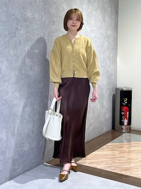 「人気アイテムをチェック！」｜「アイテム（カーディガン/ボレロ）」を使った、chikaさん（レディース・154cm）の冬コーディネート