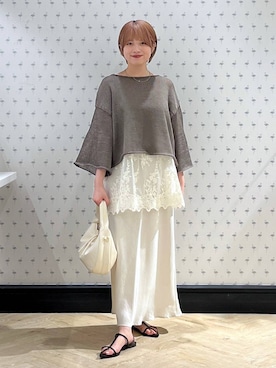 「きれいめ」｜「アイテム（チュニック）」を使った、chikaさん（レディース・154cm）の秋コーディネート