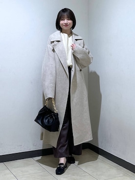 「アイテム（ステンカラーコート）」を使った、chikaさん（レディース・154cm）の秋コーディネート