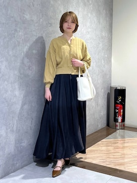 「人気アイテムをチェック！」｜「アイテム（カーディガン/ボレロ）」を使った、chikaさん（レディース・154cm）の春コーディネート