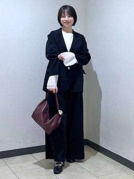 「アイテム（パンツドレス）」を使った、chikaさん（レディース・154cm）の秋コーディネート