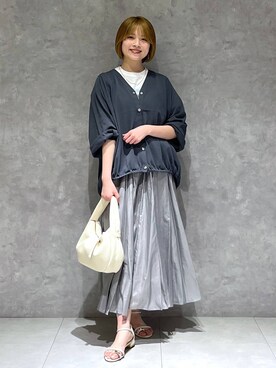 「人気アイテムをチェック！」｜「アイテム（カーディガン/ボレロ）」を使った、chikaさん（レディース・154cm）の春コーディネート