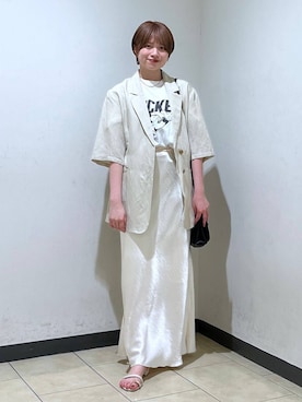 「アイテム（テーラードジャケット）」を使った、chikaさん（レディース・154cm）の夏コーディネート