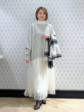 「A part by（アパートバイ）のアイテム（ストール/ショール）」を使った、chikaさん（レディース・154cm）の冬コーディネート